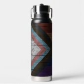 Rustikaler Wald Getreide Fortschritt Flagge Regenb Trinkflasche (Vorderseite)