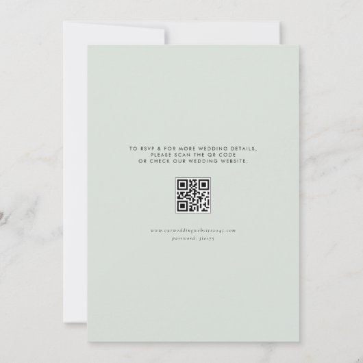 Rustikaler Wald Grünwald QR-Code Save The Date (Rückseite)