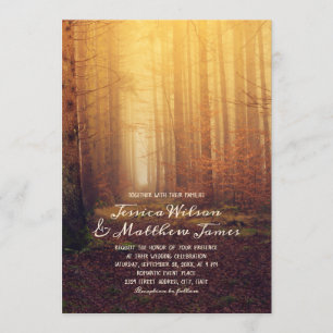 Rustikaler Wald Herbst Herbstwoods Country Wedding Einladung