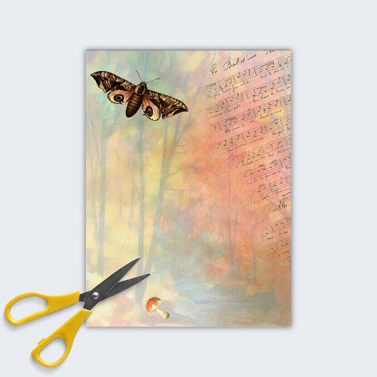 Rustikaler Wald Herbst Naturdecoupage Seidenpapier