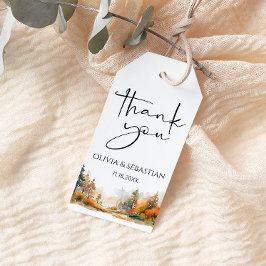 Rustikaler Wald Herbstwald Danke Geschenkanhänger