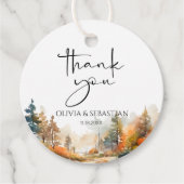 Rustikaler Wald Herbstwald Danke Geschenkanhänger (Vorderseite)
