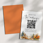 Rustikaler Wald Herbstwald QR-Code Hochzeit RSVP Karte