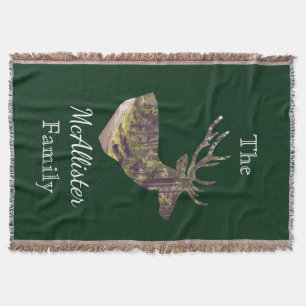 Rustikaler Wald Hirsch Buck Jagd Familienname Decke