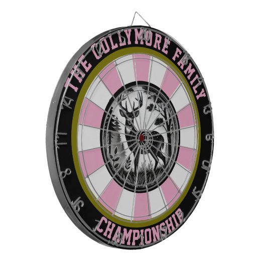 Rustikaler Wald Hirsche Kunst Dartscheibe (Vorderseite Links)