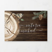 Rustikaler Wald Hochzeit dreifach Einladung (Cover)