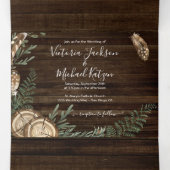 Rustikaler Wald Hochzeit dreifach Einladung (Innenseite Mitte)