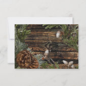 Rustikaler Wald Hochzeit dunkles Holz Evergreen Bo (Rückseite)