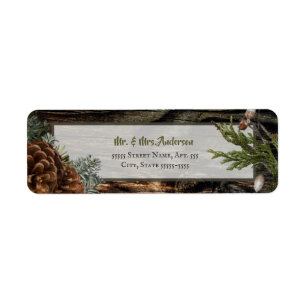 Rustikaler Wald Hochzeit dunkles Holz Evergreen Bo