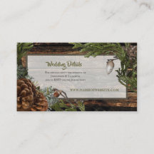 Rustikaler Wald Hochzeit dunkles Holz Evergreen Bo