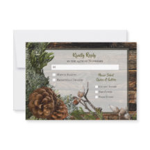 Rustikaler Wald Hochzeit dunkles Holz Evergreen Bo