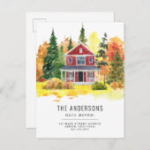 Rustikaler Wald im Haus, den wir bewegt haben Ankündigungspostkarte (Vorne/Hinten)