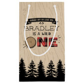 Rustikaler Wald Kariert Lumberjack Boys 1. Geburts Kleine Geschenktüte (Rückseite)