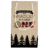 Rustikaler Wald Kariert Lumberjack Boys 1. Geburts Kleine Geschenktüte (Vorderseite)