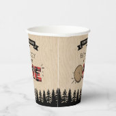Rustikaler Wald Kariert Lumberjack Boys 1. Geburts Pappbecher (Rechts)