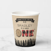 Rustikaler Wald Kariert Lumberjack Boys 1. Geburts Pappbecher (Vorderseite)