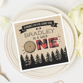 Rustikaler Wald Kariert Lumberjack Boys 1. Geburts Serviette