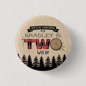 Rustikaler Wald Kariert Lumberjack Boys 2. Geburts Button (Vorderseite)