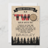 Rustikaler Wald Kariert Lumberjack Boys 2. Geburts Dankeskarte (Vorderseite)