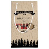 Rustikaler Wald Kariert Lumberjack Boys 2. Geburts Kleine Geschenktüte (Rückseite)