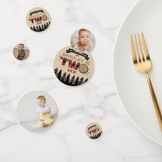 Rustikaler Wald Kariert Lumberjack Boys 2. Geburts Konfetti (Gruppe)