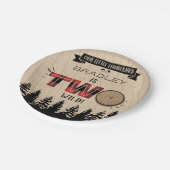 Rustikaler Wald Kariert Lumberjack Boys 2. Geburts Pappteller (Schrägansicht)