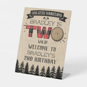 Rustikaler Wald Kariert Lumberjack Boys 2. Geburts Sockelschild (Vorderseite)