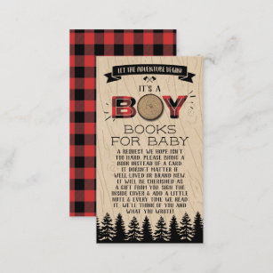Rustikaler Wald Kariert Lumberjack Boys Babydusche Begleitkarte