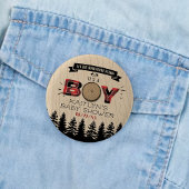 Rustikaler Wald Kariert Lumberjack Boys Babydusche Button