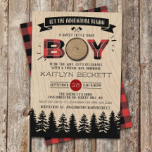 Rustikaler Wald Kariert Lumberjack Boys Babydusche
