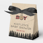 Rustikaler Wald Kariert Lumberjack Boys Babydusche Geschenkschachtel (Vorderseite)