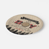 Rustikaler Wald Kariert Lumberjack Boys Babydusche Pappteller (Schrägansicht)