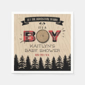 Rustikaler Wald Kariert Lumberjack Boys Babydusche Serviette (Vorderseite)