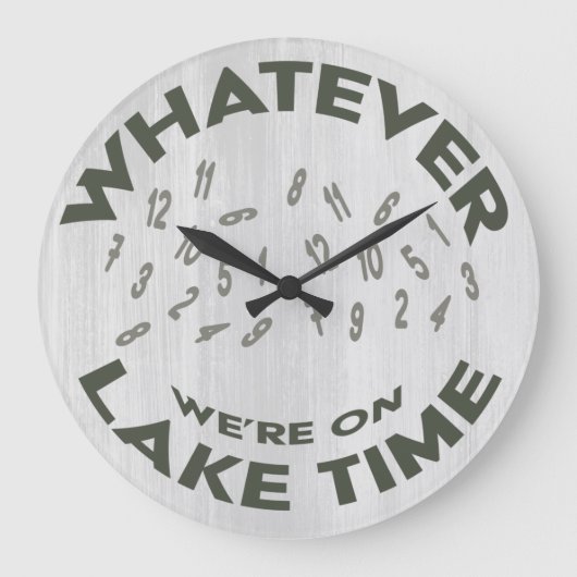 Rustikaler Wald Lake Time Große Wanduhr (Vorderseite)