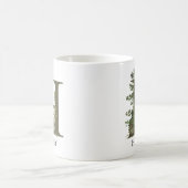 Rustikaler Wald Letter H Monogram Name Kaffeetasse (Mittel)