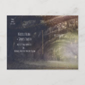 Rustikaler Wald & Licht Rett Datum Ankündigungspostkarte (Rückseite)
