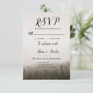 Rustikaler Wald Misty Mysteriöse Landschaft Rsvp C Karte