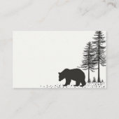 Rustikaler Wald mit einfachem schwarzem Bär Visitenkarte (Rückseite)