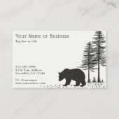 Rustikaler Wald mit einfachem schwarzem Bär Visitenkarte (Vorderseite)