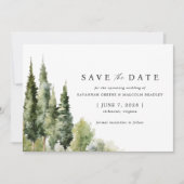 Rustikaler Wald | Moderne Grüne Hochzeit im Freien Save The Date (Vorderseite)