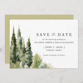Rustikaler Wald | Moderne Grüne Hochzeit im Freien Save The Date (Vorne/Hinten)