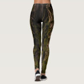 Rustikaler Wald Mossy Grüne Baumrinde Leggings (Rückseite)