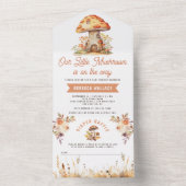 Rustikaler Wald Mushroom Kinderdusche All In One Einladung (Innen Boden)