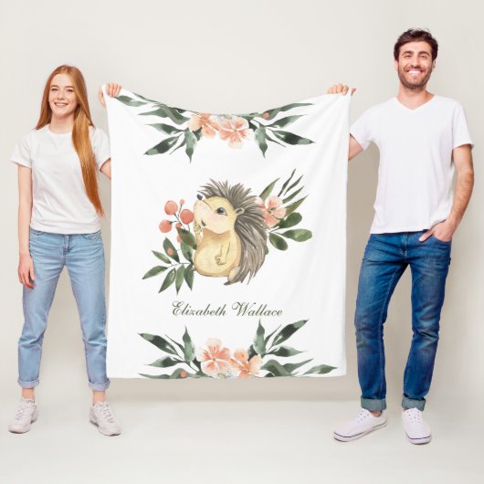 Rustikaler Wald Niedlicher Igel Fleecedecke (Beispiel)