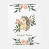 Rustikaler Wald Niedlicher Igel Fleecedecke (Vorderseite)