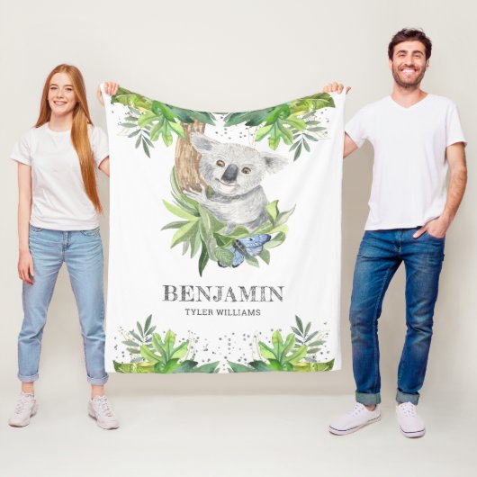 Rustikaler Wald Niedlicher Koala-Bär Fleecedecke (Beispiel)