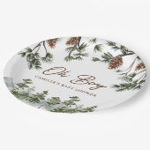 Rustikaler Wald Oh Boy Baby Dusche Pappteller (Schrägansicht)