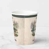 Rustikaler Wald Oh Boy Bearly Wait Baby Dusche Pappbecher (Rechts)