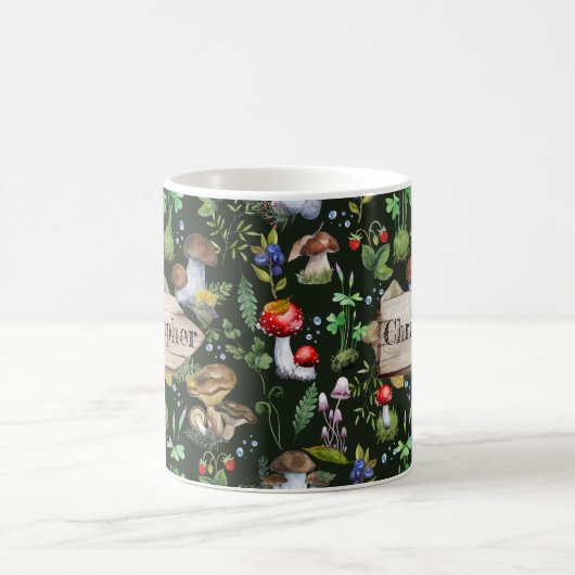 Rustikaler Wald Pilze Pflanze Berries Kaffeetasse (Mittel)