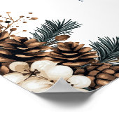 Rustikaler Wald Pinecone Blumenzwiese Begrüßungsze Poster (Ecke)